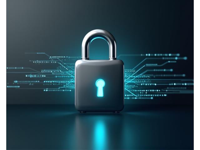 A digital padlock icon symbolizing strong data encryption and security